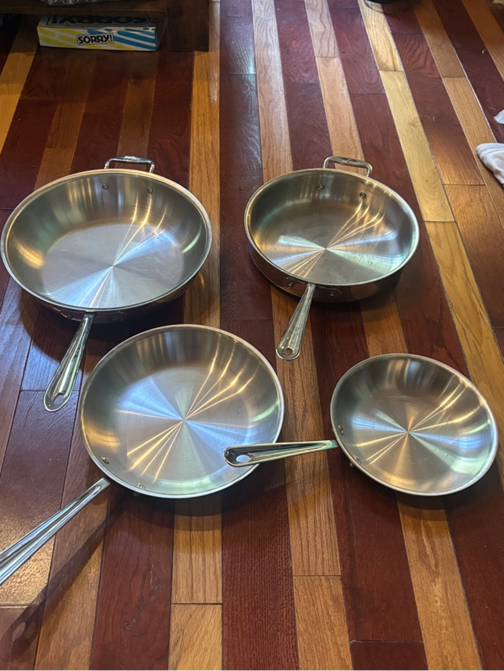 Stainless Steel Skillet Set - Silver Finish